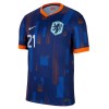 Camisola Holanda Frenkie de Jong 21 Homen Equipamento 2ª Euro 2024